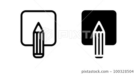 Illustration Vector graphic of pencil and paper icon Illustration Vector graphic of pencil and paper icon 100328504