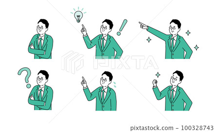 40多歲和50多歲的男性商人的各種插圖和矢量圖 40多歲和50多歲的男性商人的各種插圖和矢量圖 100328743