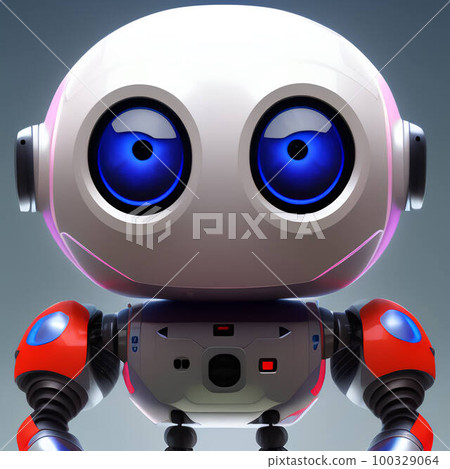 Cute sad little robot, highly detailed and photo realistic, Generative AI 100329064