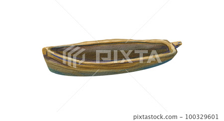 Homemade boat made of wood on a white background. Watercolor illustration of the raft. The boat of the palm tree of the islander boy. The drawing from the collection Island is suitable for design. Homemade boat made of wood on a white background. Watercolor illustration of the raft. The boat of the palm tree of the islander boy. The drawing from the collection Island is suitable for design. 100329601