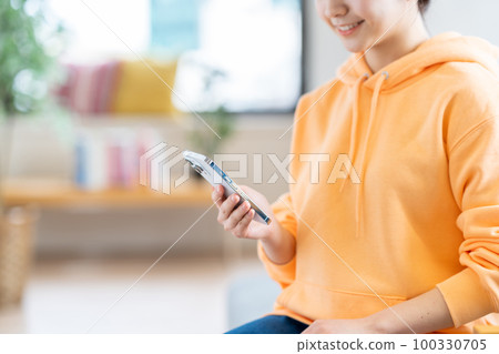 Young woman operating a smartphone (parts) Young woman operating a smartphone (parts) 100330705