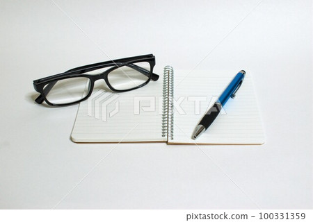 pen, notepad and glasses pen, notepad and glasses 100331359