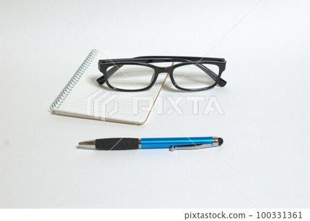 pen, notepad and glasses pen, notepad and glasses 100331361
