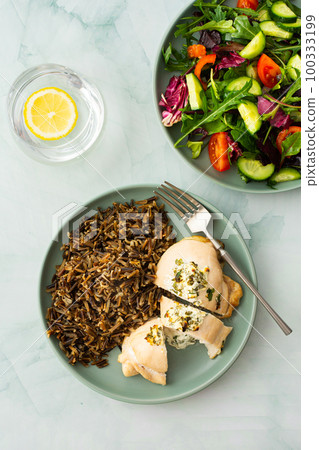 Wild rice with chicken breast Wild rice with chicken breast 100333199