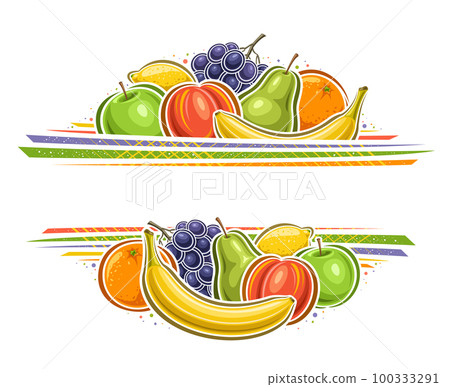 Vector border for Fruits 100333291