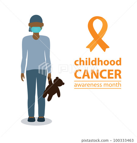 childhood cancer awareness month sick litte boy with teddy bear childhood cancer awareness month sick litte boy with teddy bear 100333463