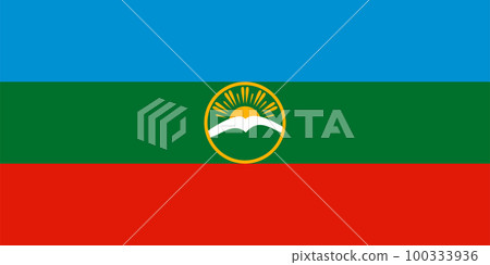 Flag of Karachay-Cherkess Republic (Russian Federation, Russia) Karachay Cherkessia tricolour Flag of Karachay-Cherkess Republic (Russian Federation, Russia) Karachay Cherkessia tricolour 100333936