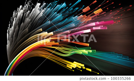 Concept Illustration with Colorful Optical Fiber Cable and Lines.Generative AI Concept Illustration with Colorful Optical Fiber Cable and Lines.Generative AI 100335266