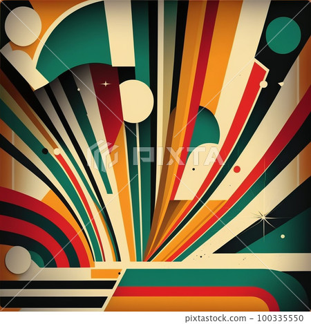 Artistic abstract colorful artwork bright stripe pattern design. 100335550