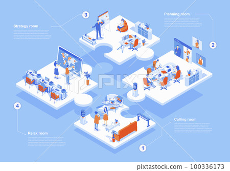 Outsourcing company concept 3d isometric web scene with infographic. People working in international company with global management and online teamwork. Vector illustration in isometry graphic design Outsourcing company concept 3d isometric web scene with infographic. People working in international company with global management and online teamwork. Vector illustration in isometry graphic design 100336173