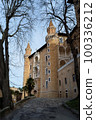 Facade of the Ducal Palace of Urbino, Italy 100336212