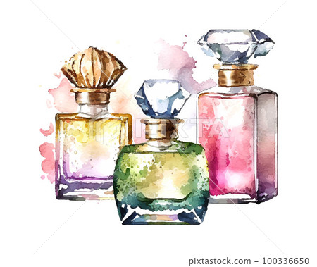 Beautiful perfume bottle. Vector illustration. Stock Vector