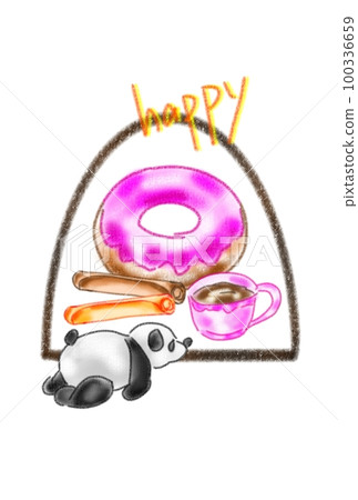 Panda likes donuts Panda likes donuts 100336659