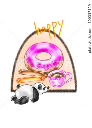 熊貓喜歡甜甜圈 熊貓喜歡甜甜圈 100337129