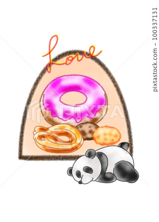 熊貓喜歡甜甜圈 熊貓喜歡甜甜圈 100337131