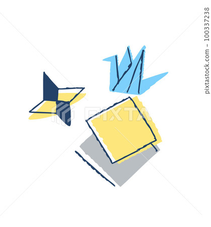 Origami cranes and shuriken 100337238
