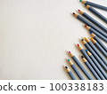 Colored pencils background. Color pencils on white background. 100338183