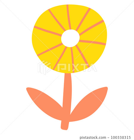 Hand drawn abstract plant. Vector illustration of minimalist colorful flower, naive art Hand drawn abstract plant. Vector illustration of minimalist colorful flower, naive art 100338315