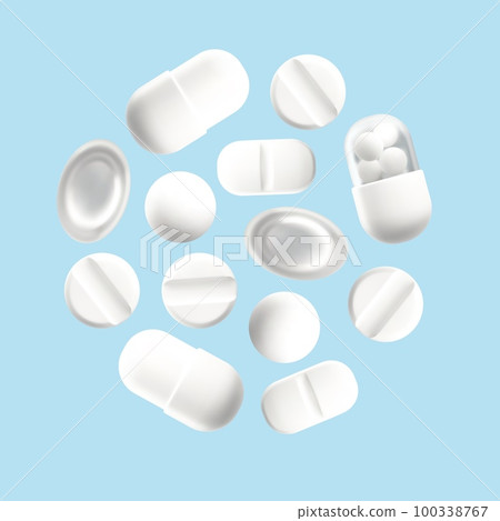 Decorative element for medicine and pharmacy realistic vector illustration. Decorative element for medicine and pharmacy realistic vector illustration. 100338767