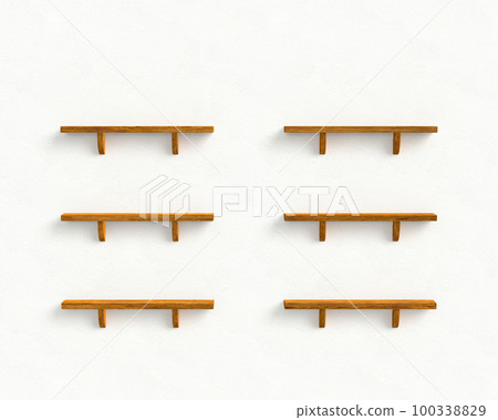 White walls and multiple shelves 100338829