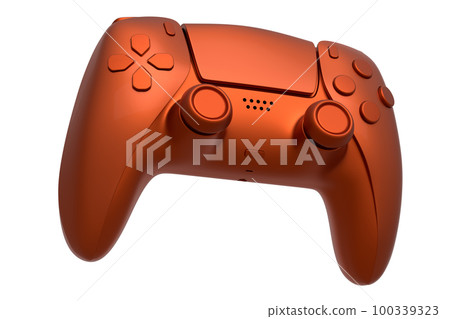 Metal brushed bronze video game joystick isolated on white background Metal brushed bronze video game joystick isolated on white background 100339323