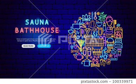 Sauna Bathhouse Neon Banner Design Sauna Bathhouse Neon Banner Design 100339971