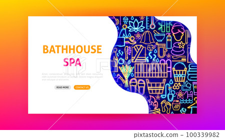 Bathhouse Spa Neon Landing Page Bathhouse Spa Neon Landing Page 100339982