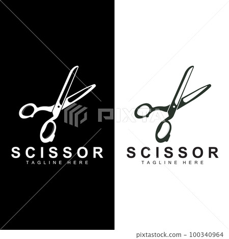 Scissors Logo Design, Barbershop Shaver Vector, Babershop Scissors Brand Illustration Scissors Logo Design, Barbershop Shaver Vector, Babershop Scissors Brand Illustration 100340964