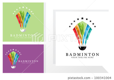 Badminton logo design, vector icon for athletics competitions 100341004