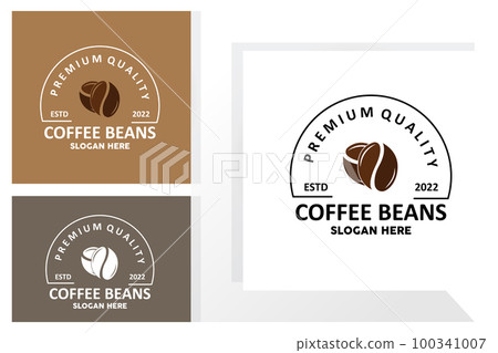 coffee bean drink logo design in brown color vector illustration 100341007