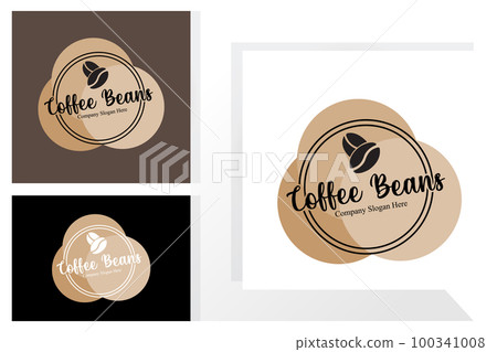 coffee bean drink logo design in brown color vector illustration coffee bean drink logo design in brown color vector illustration 100341008