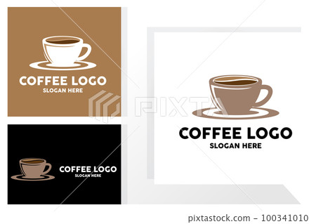 coffee bean drink logo design in brown color vector illustration coffee bean drink logo design in brown color vector illustration 100341010