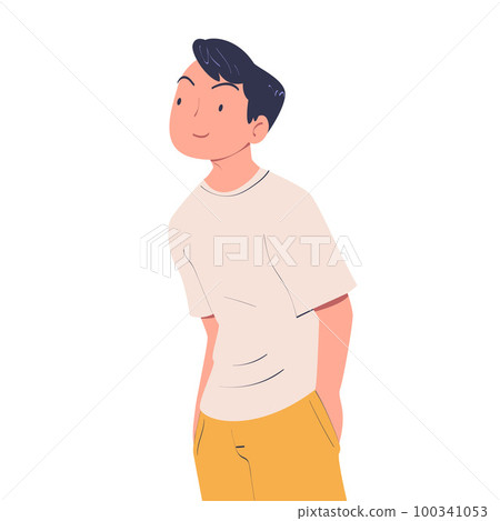 Man Character Dreaming Imagining and Fantasizing Something Vector Illustration Man Character Dreaming Imagining and Fantasizing Something Vector Illustration 100341053