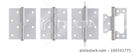 Section of steel door hinges. Door hinges vector 100341775
