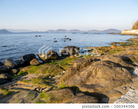 志賀島南部的早晨海岸風光。 100344306