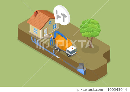 3D Isometric Flat Vector Conceptual Illustration of Sewer Cleaning Service 3D Isometric Flat Vector Conceptual Illustration of Sewer Cleaning Service 100345044