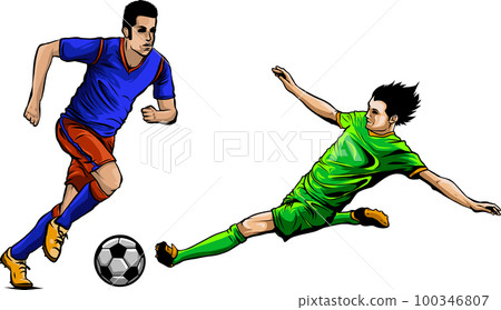 Soccer stadium players. Football match Soccer stadium players. Football match 100346807