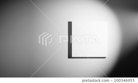 Square white pedestal on dark background. Spotlight. background material. (Landscape) (Overhead view) 100346955