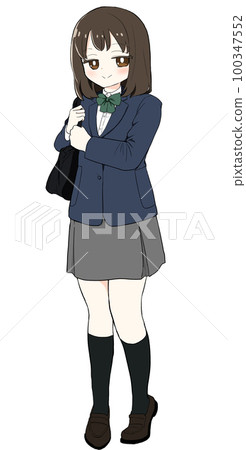 High school girl full body smug face 100347552