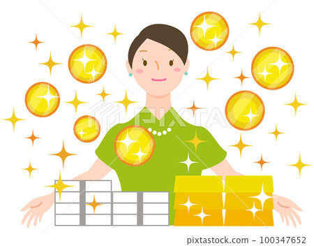 有金融財富的微笑的女性企業家 有金融財富的微笑的女性企業家 100347652