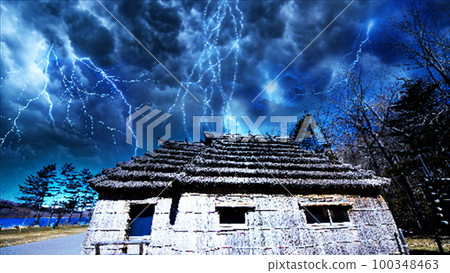 Shiraoi Ainu Kotan in bad weather Shiraoi Ainu Kotan in bad weather 100348463