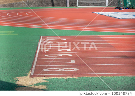 Athletics stadium start line display 100348784