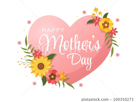 Happy Mother Day on May 14 Illustration with Affection for Baby and Kids in Flat Cartoon Hand Drawn for Web Banner or Landing Page Templates 100350271