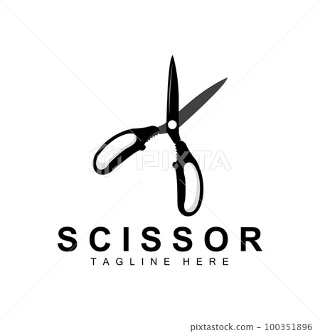 Scissors Logo Design, Barbershop Shaver Vector, Babershop Scissors Brand Illustration 100351896