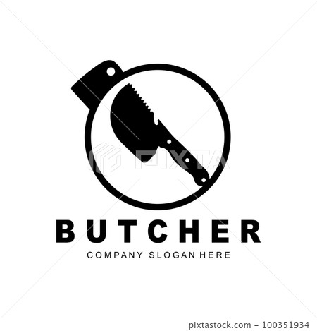 Butcher logo design, Knife Cutting Tool Vector Template, Product Brand Illustration Design For Butcher, Farm, Butcher Shop 100351934