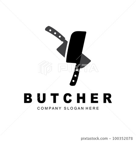 Butcher logo design, Knife Cutting Tool Vector Template, Product Brand Illustration Design For Butcher, Farm, Butcher Shop Butcher logo design, Knife Cutting Tool Vector Template, Product Brand Illustration Design For Butcher, Farm, Butcher Shop 100352078