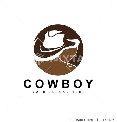 Cowboy Hat Logo, Texas Cowboy Design, Western Country Sheriff Hat Vector, Silhouette Icon Cowboy Hat Logo, Texas Cowboy Design, Western Country Sheriff Hat Vector, Silhouette Icon 100352126