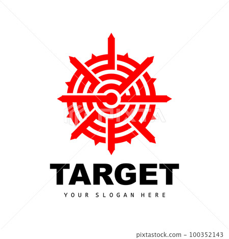 Target Logo, Arrow Shooting Design, Arrow Aim Target Icon Vector 100352143