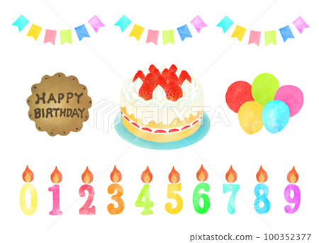 生日設置蛋糕旗氣球 100352377