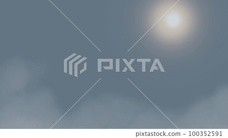 清晨的陽光顯得稀薄的白色晨霧 100352591